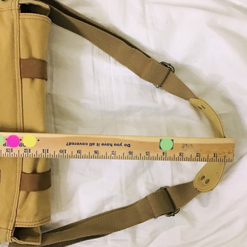 Vintage Augur Strauss & Co. Crossbody Messenger Style Canvas and Leather Bag - Picture 12 of 16